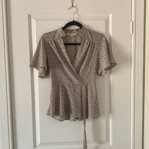 Blush Wrap-Style Blouse